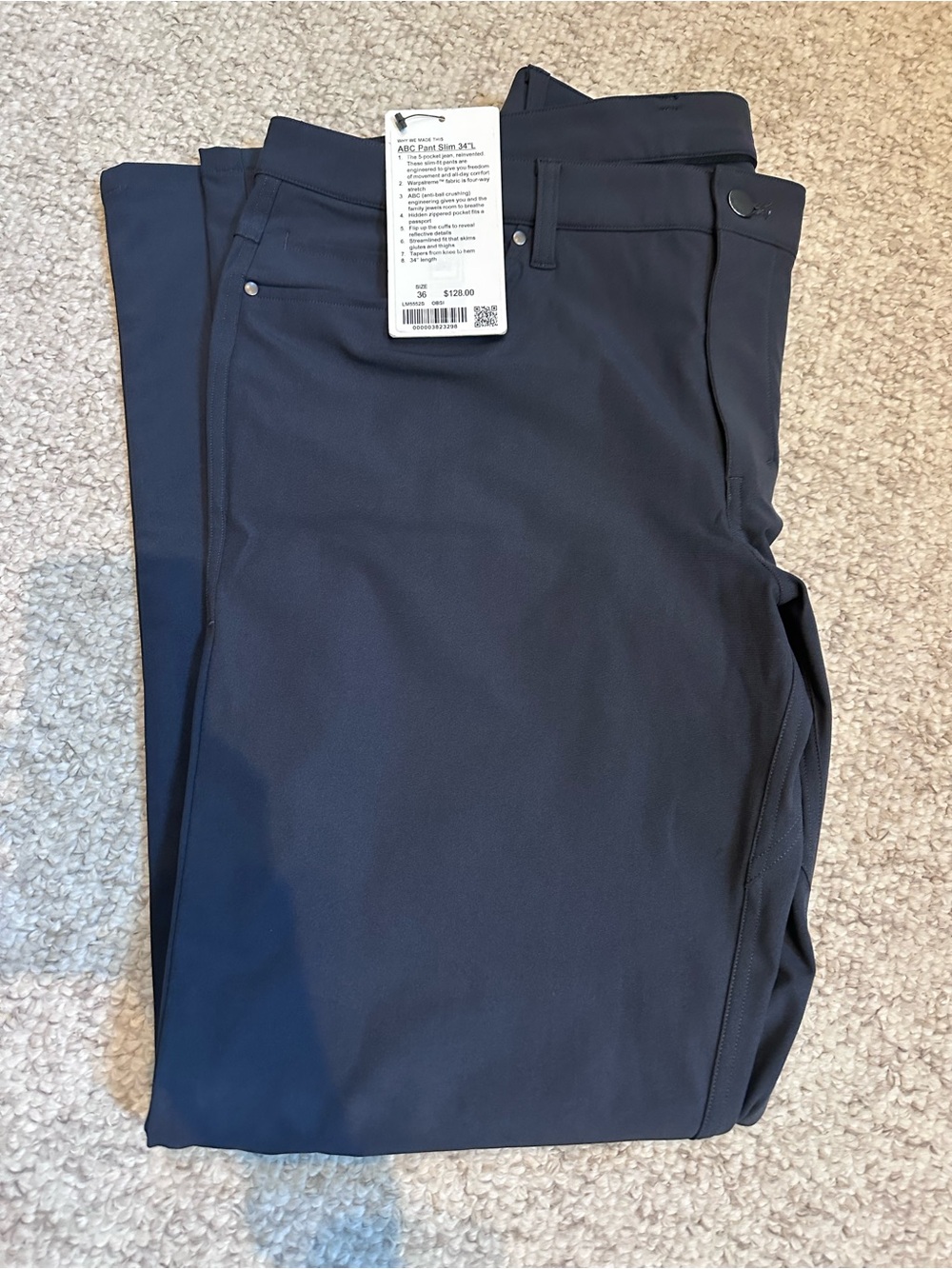 Lululemon ABC Pant Slim 34” L - Grey Stretch 5 - Pocket Jeans